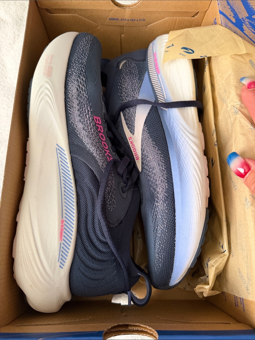 Brooks Adrenaline GTS 25 Navy and Pink Women’s Running Shoes